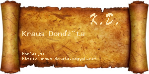 Kraus Donáta névjegykártya